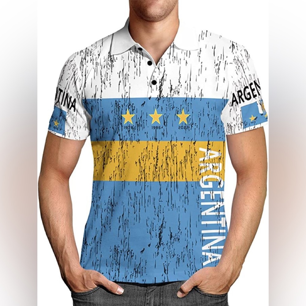 New Mens World Cup Polo Shirt Team Argentina - Picture 1 of 2